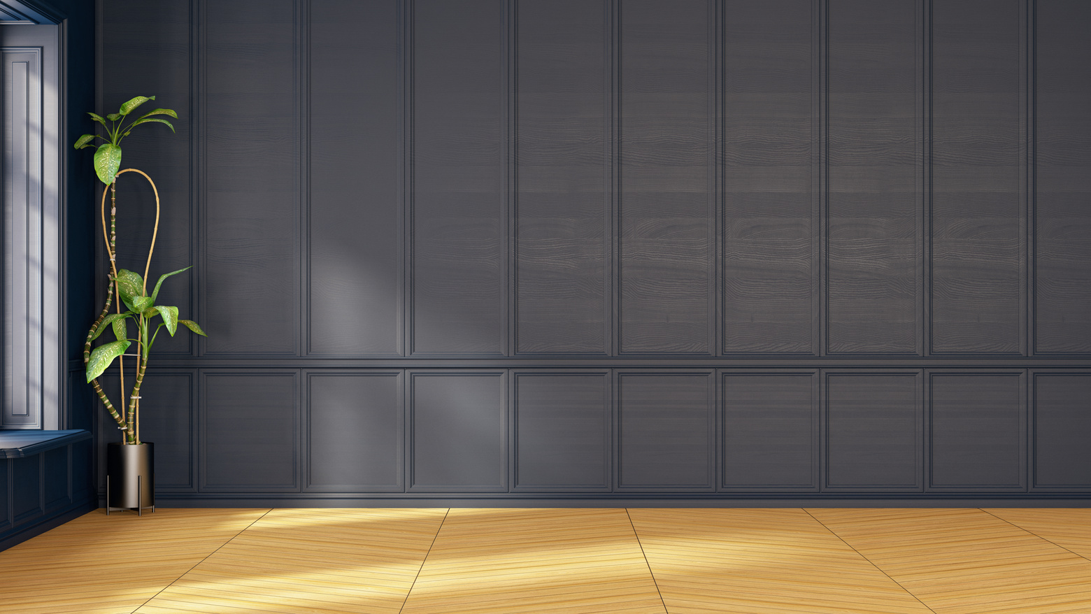 Empty Dark Wall Panel